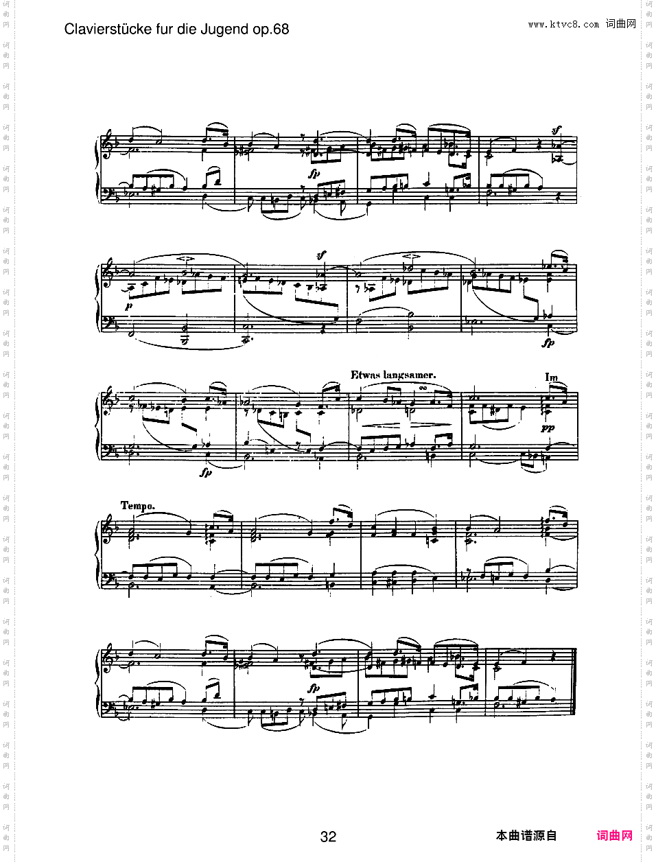 儿童钢琴曲集 Album For The Young Op·68
