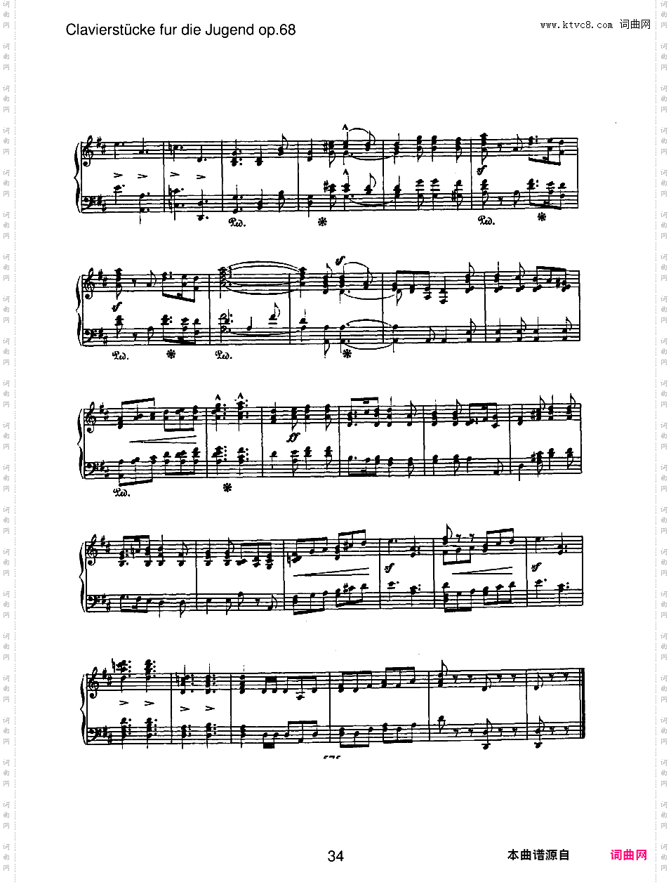 儿童钢琴曲集 Album For The Young Op·68