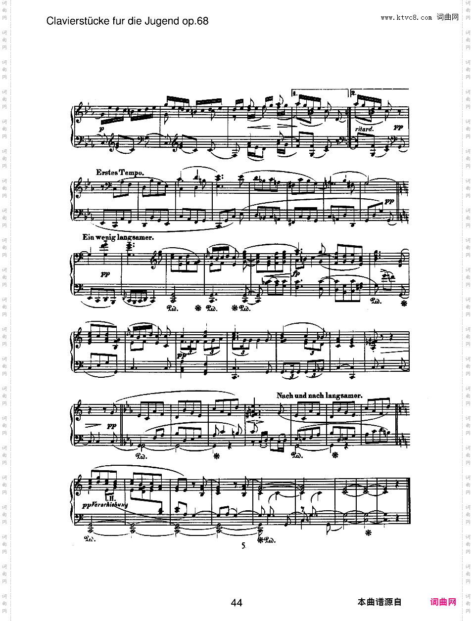 儿童钢琴曲集 Album For The Young Op·68
