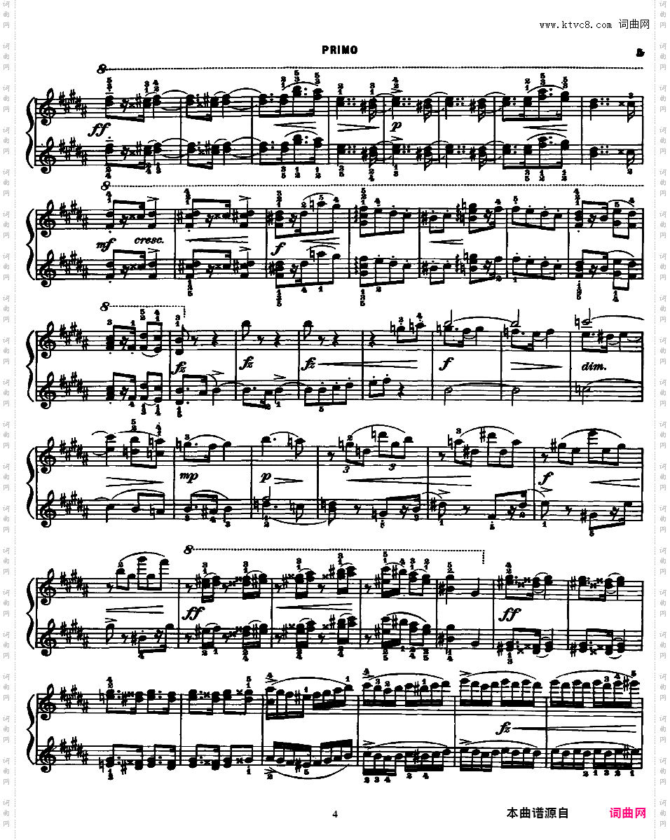 斯拉夫舞曲集 Slavonic Dances四手联弹Dvorak op072 Slavonic Dances 四手联弹