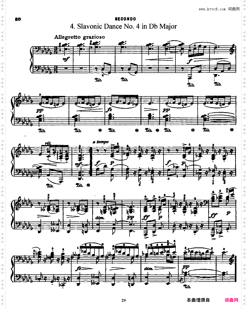斯拉夫舞曲集 Slavonic Dances四手联弹Dvorak op072 Slavonic Dances 四手联弹