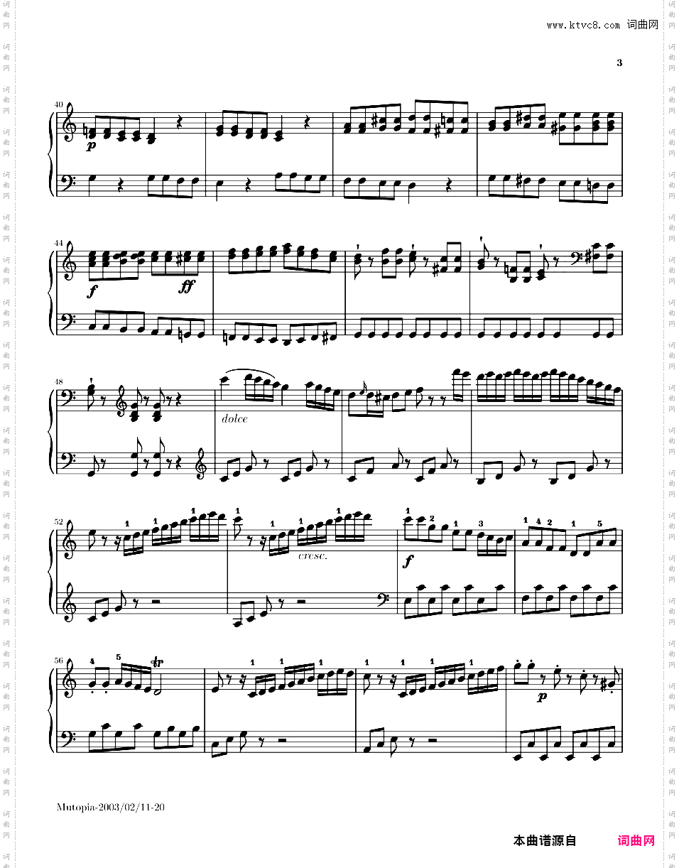 奏鸣曲集Clementi op36n3 Sonatina #3