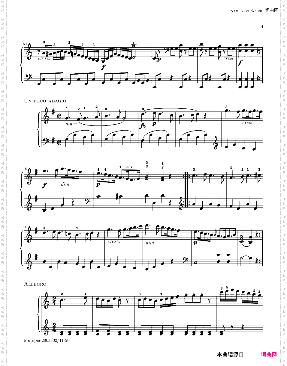 奏鸣曲集Clementi op36n3 Sonatina #3
