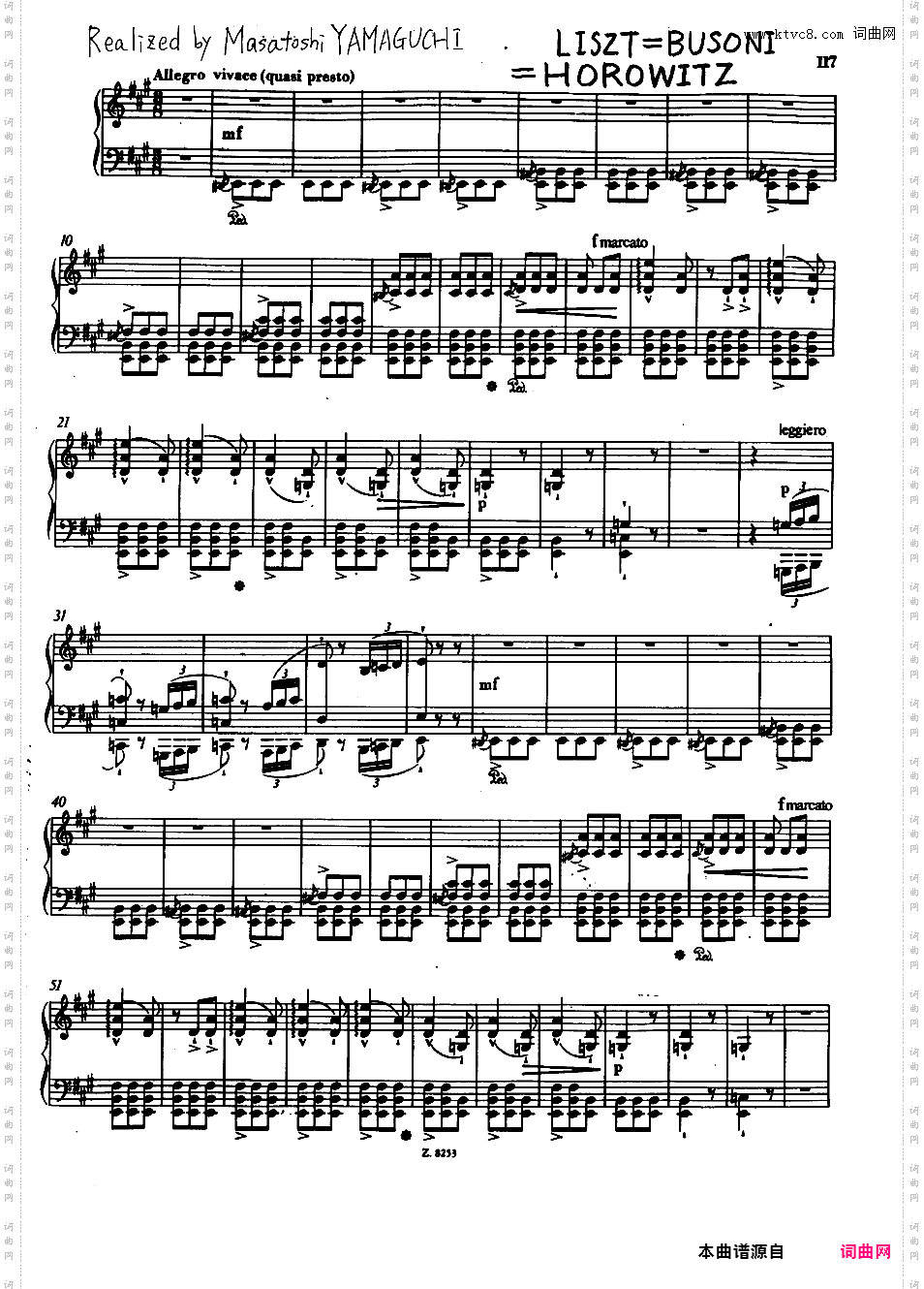 第一梅菲斯特圆舞曲 - 根据李斯特同名作品布索尼改编版改编