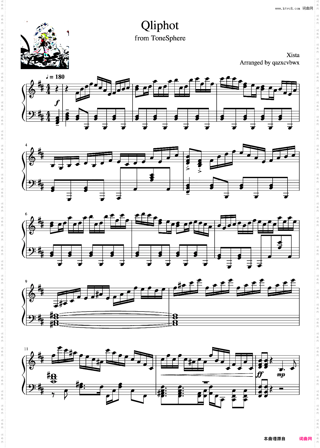 Qliphot piano arrange - Xista