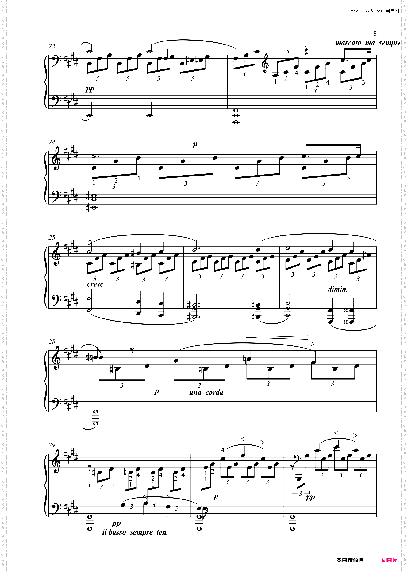 “月光”奏鸣曲第一乐章