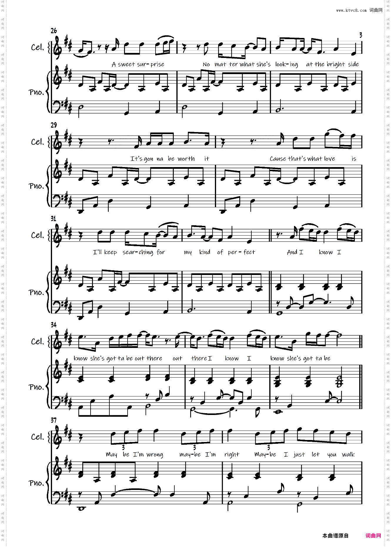 【弹唱谱】My Kind of Perfect-David Archuleta「一撇撇耶」