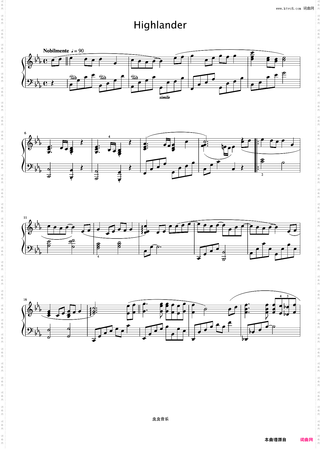 Highlander《久石让钢琴作品精选集》