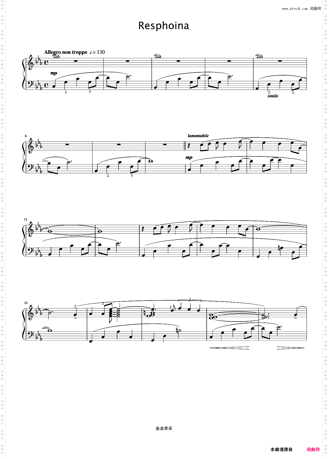 Resphoina《久石让钢琴作品精选集》