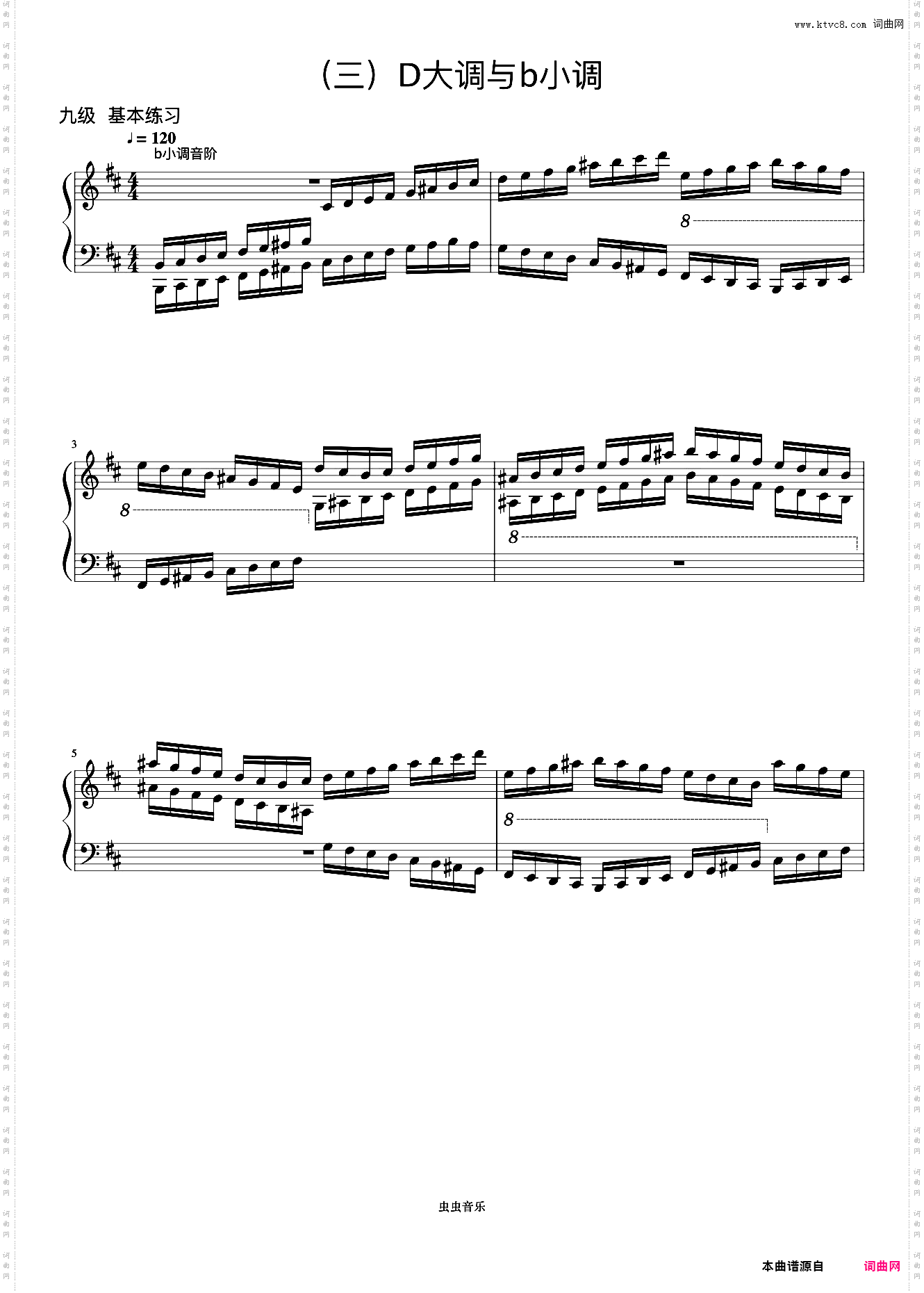 9级 b小调音阶《音协钢琴考级曲目 9-10级》
