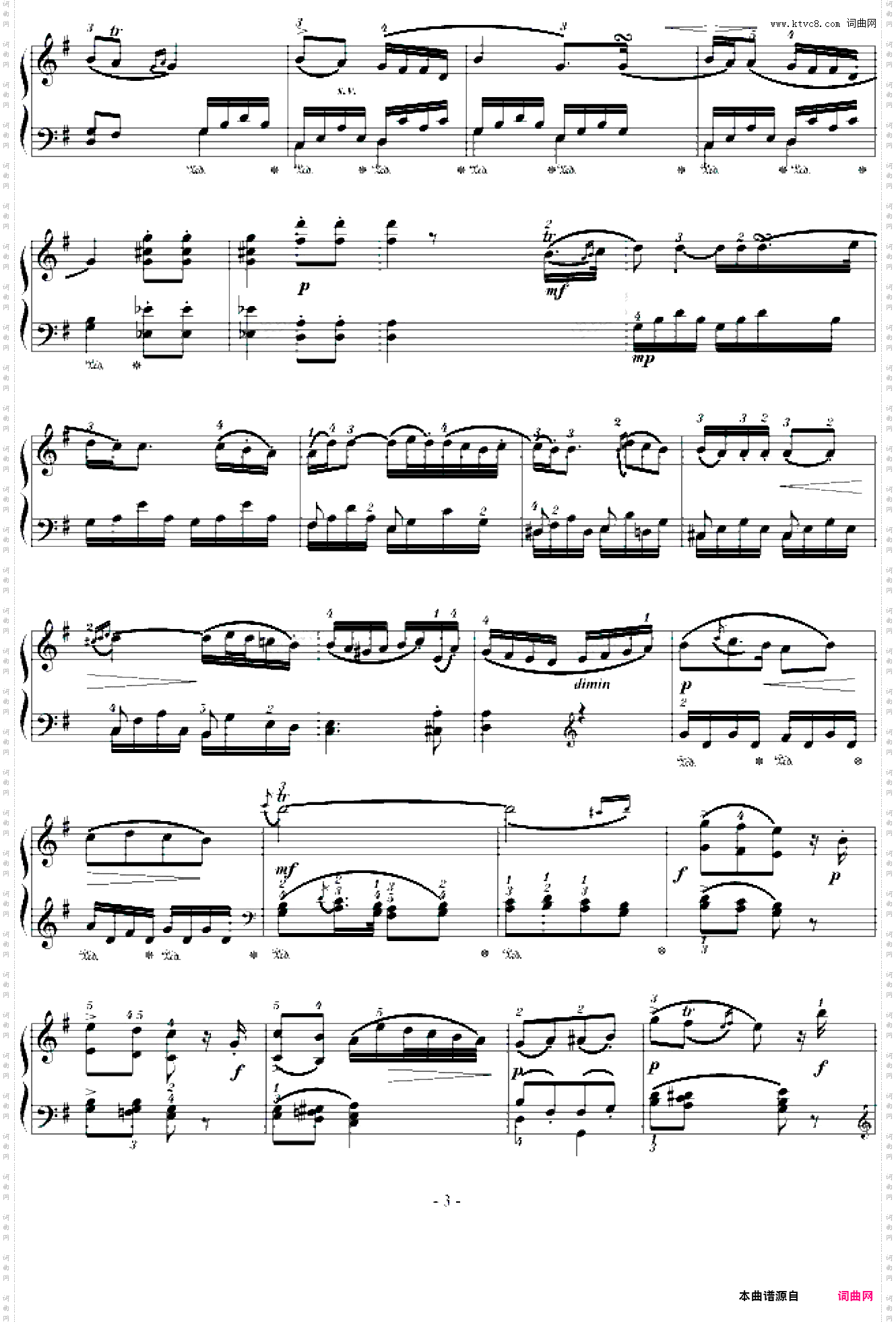 莫扎特D大调第九钢琴奏鸣曲K·311第二乐章