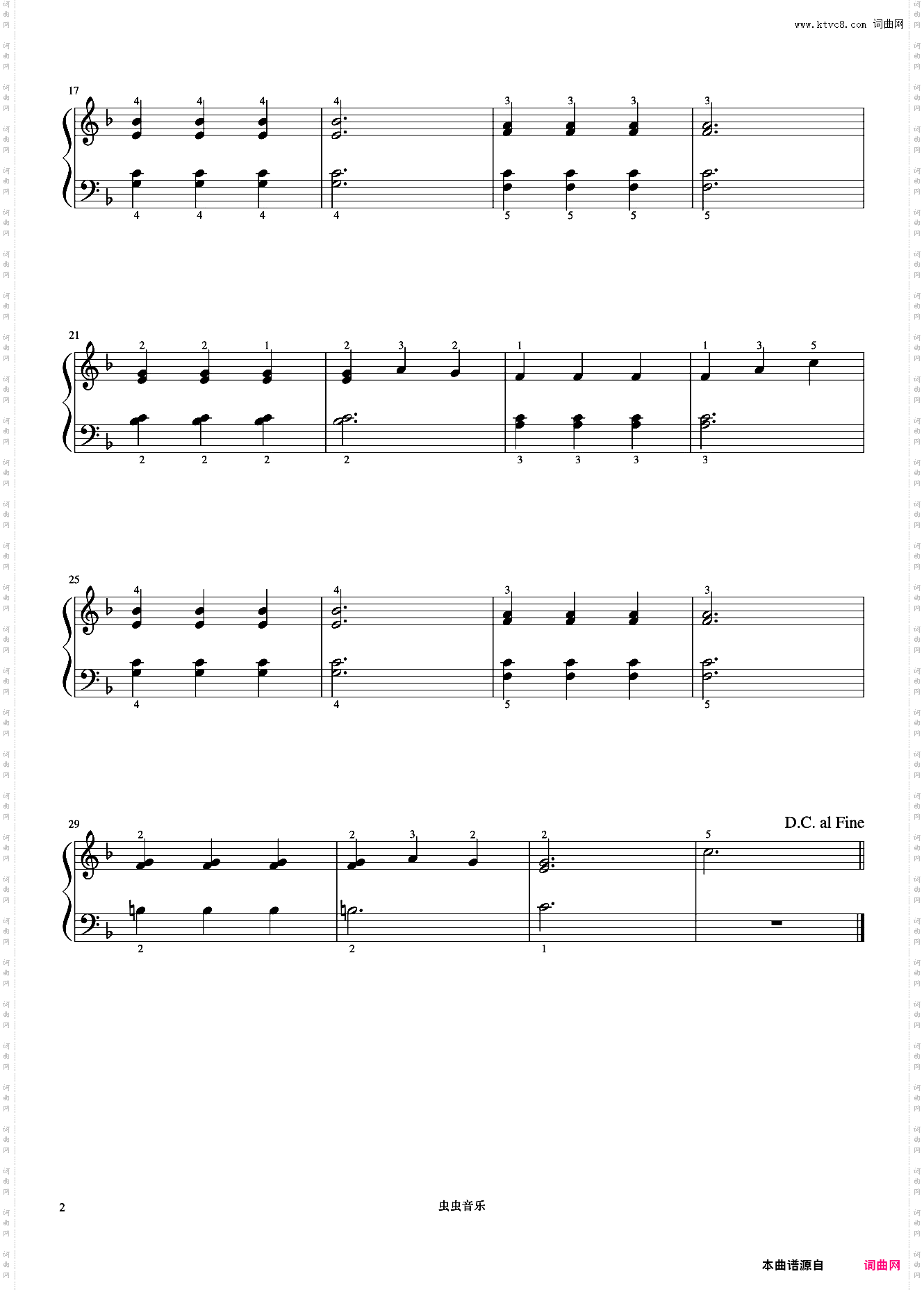 晚钟《约翰汤普森 现代钢琴教程1》