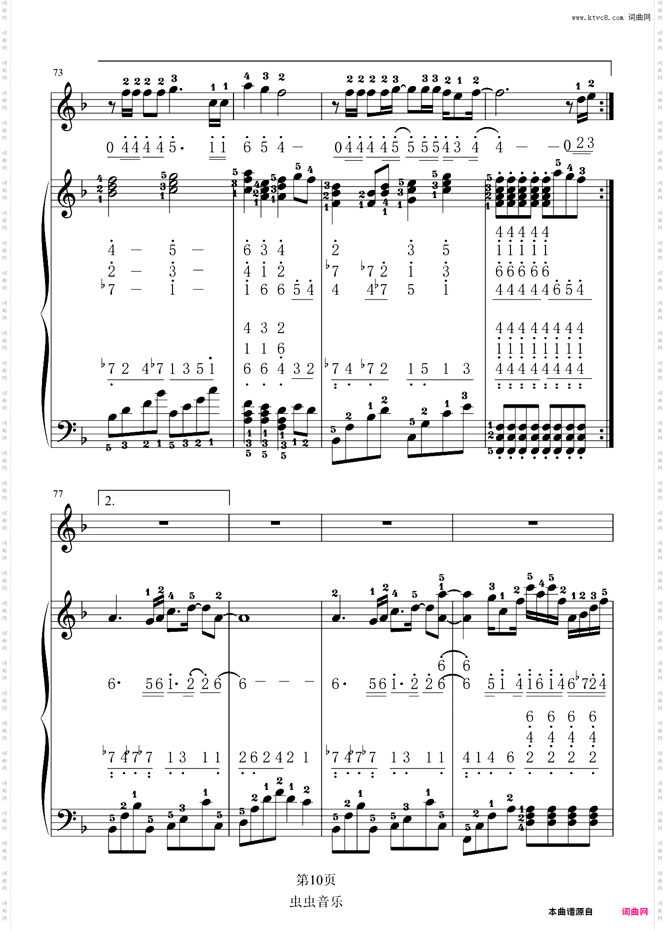 《海阔天空》弹唱乐谱双谱带指法钢琴一加一