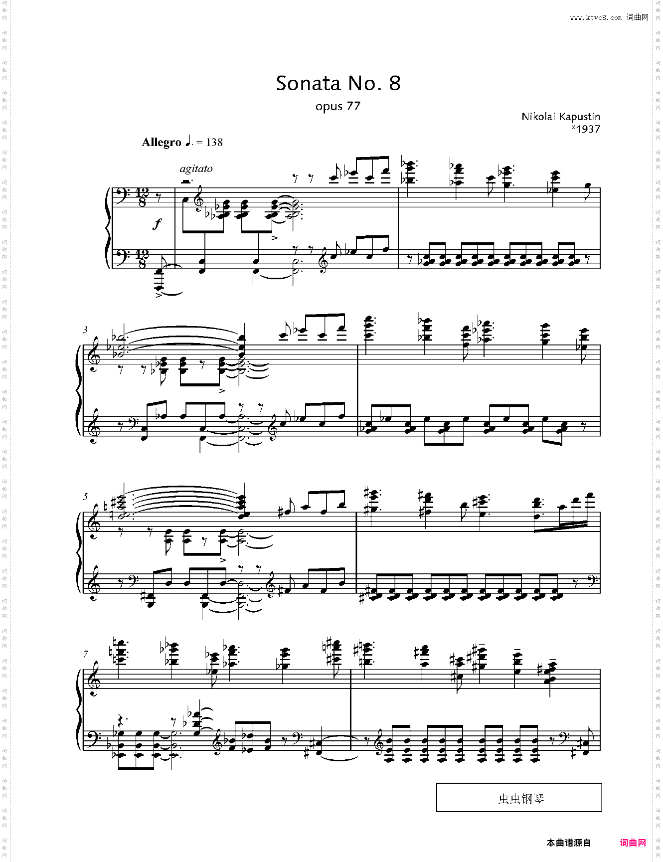 爵士奏鸣曲 No·8 Op·77