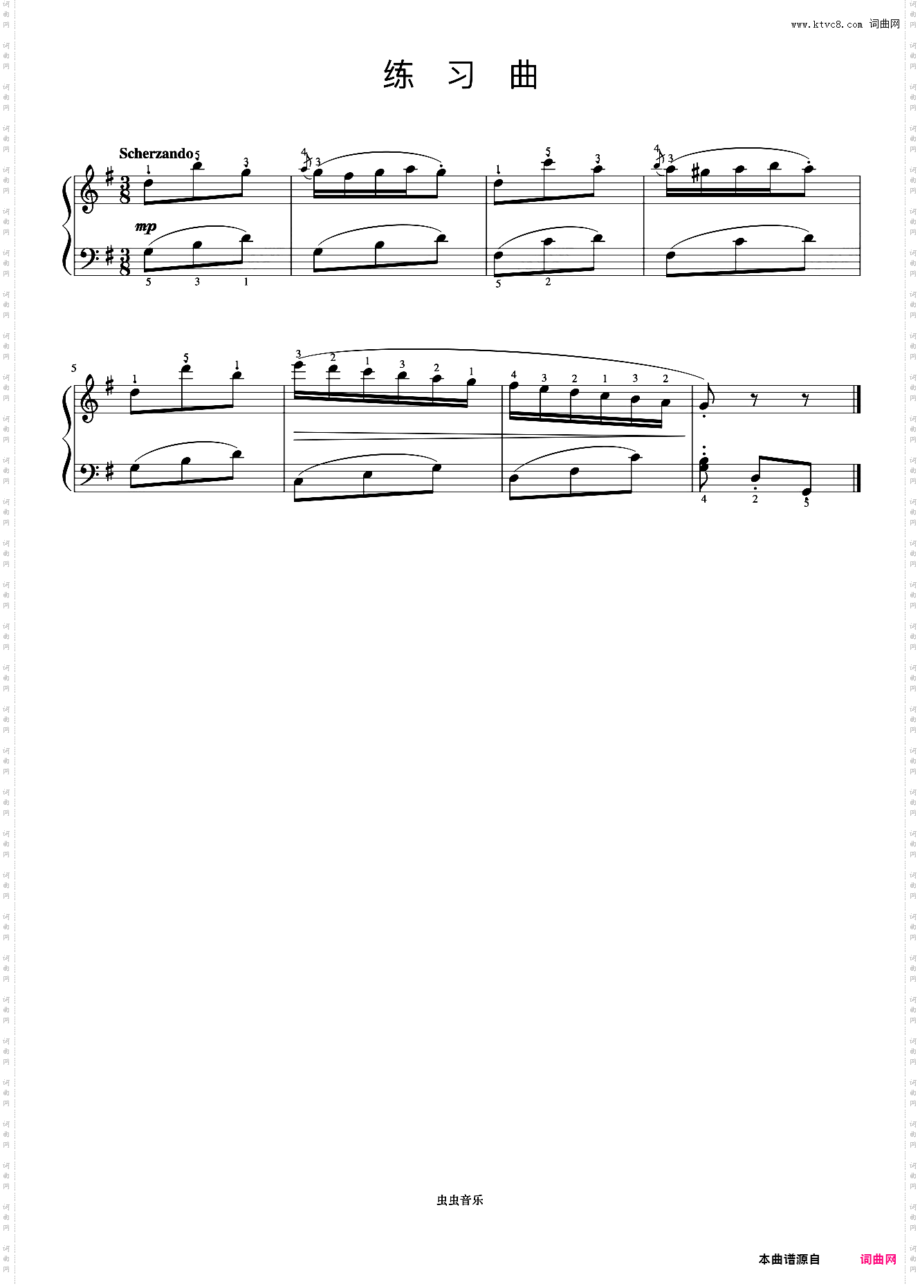 35·练习曲NO·3《约翰汤普森 现代钢琴教程2》