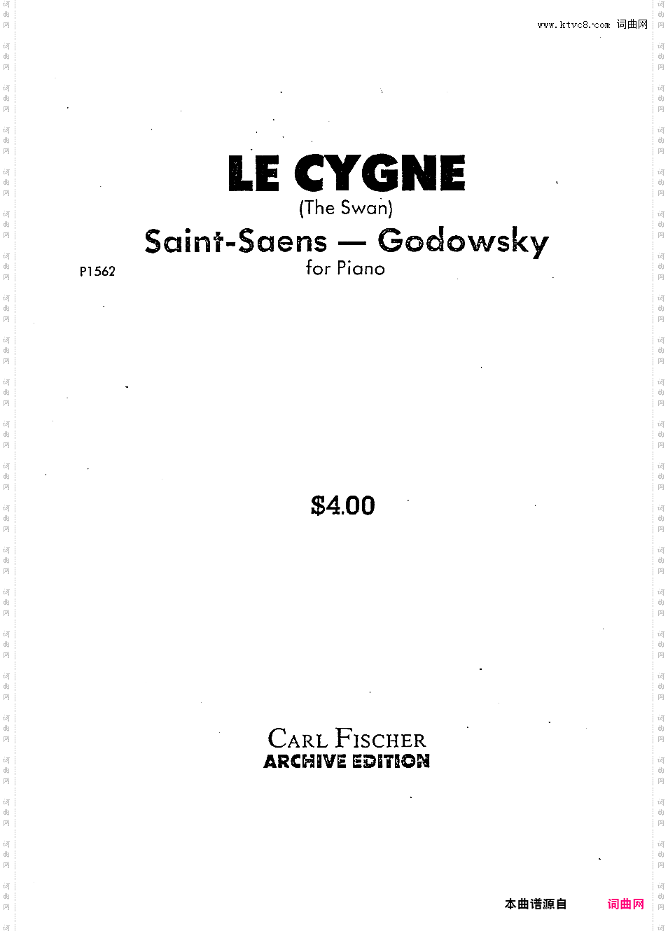 改编圣桑天鹅Saint-Saens-Godowsky The Swan