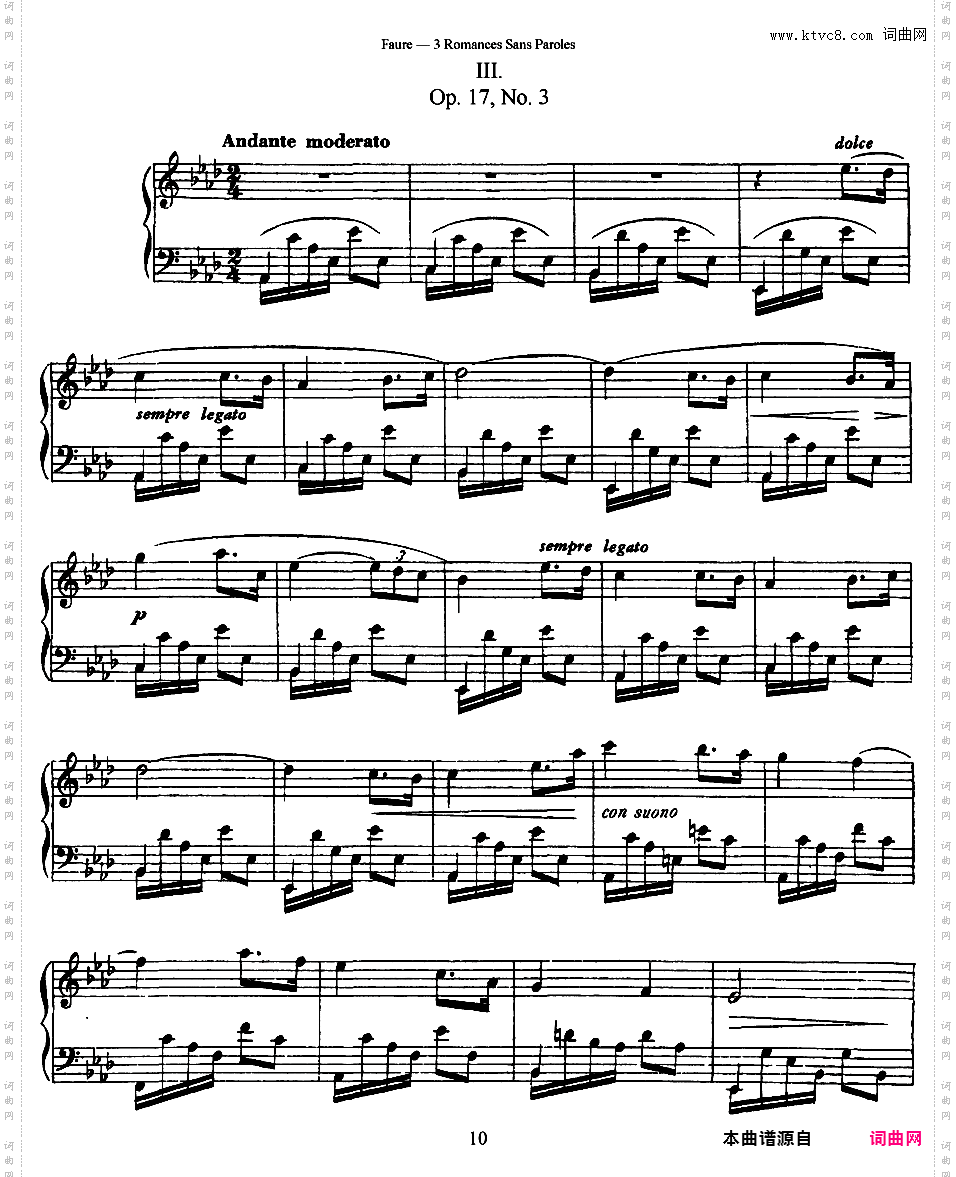 3首无词浪漫曲 3 Romances Sans Paroles Op·17