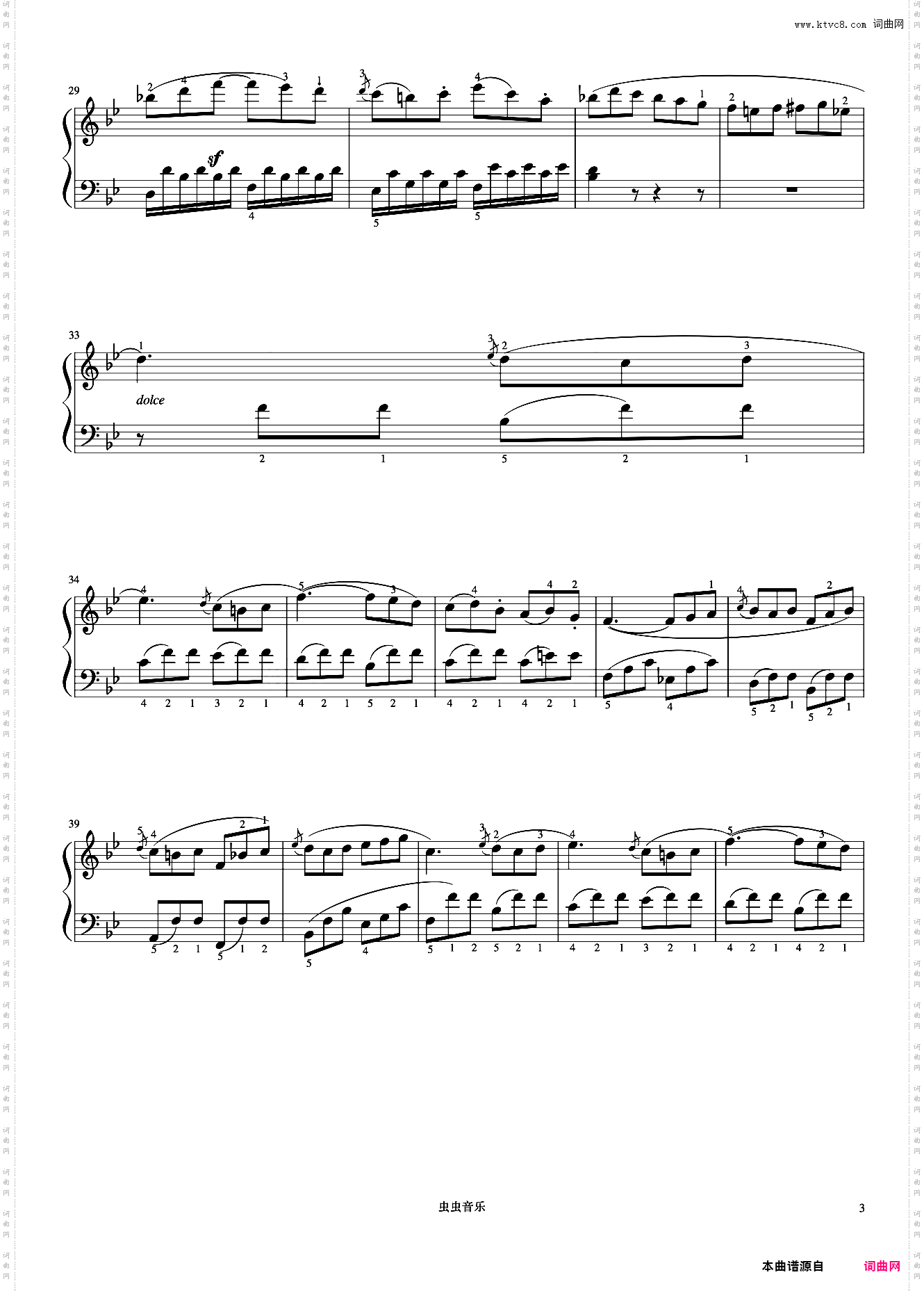 奏鸣曲 Op·49 No·1 第二乐章《小奏鸣曲集》