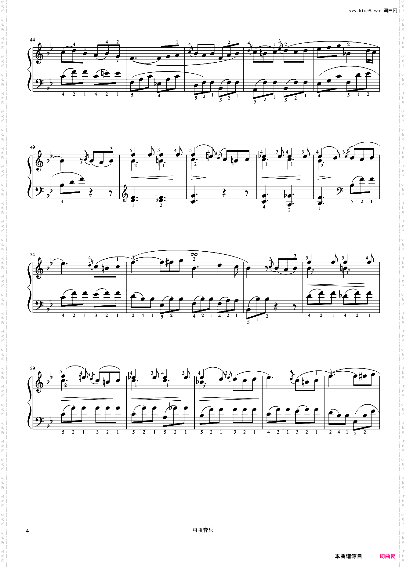 奏鸣曲 Op·49 No·1 第二乐章《小奏鸣曲集》