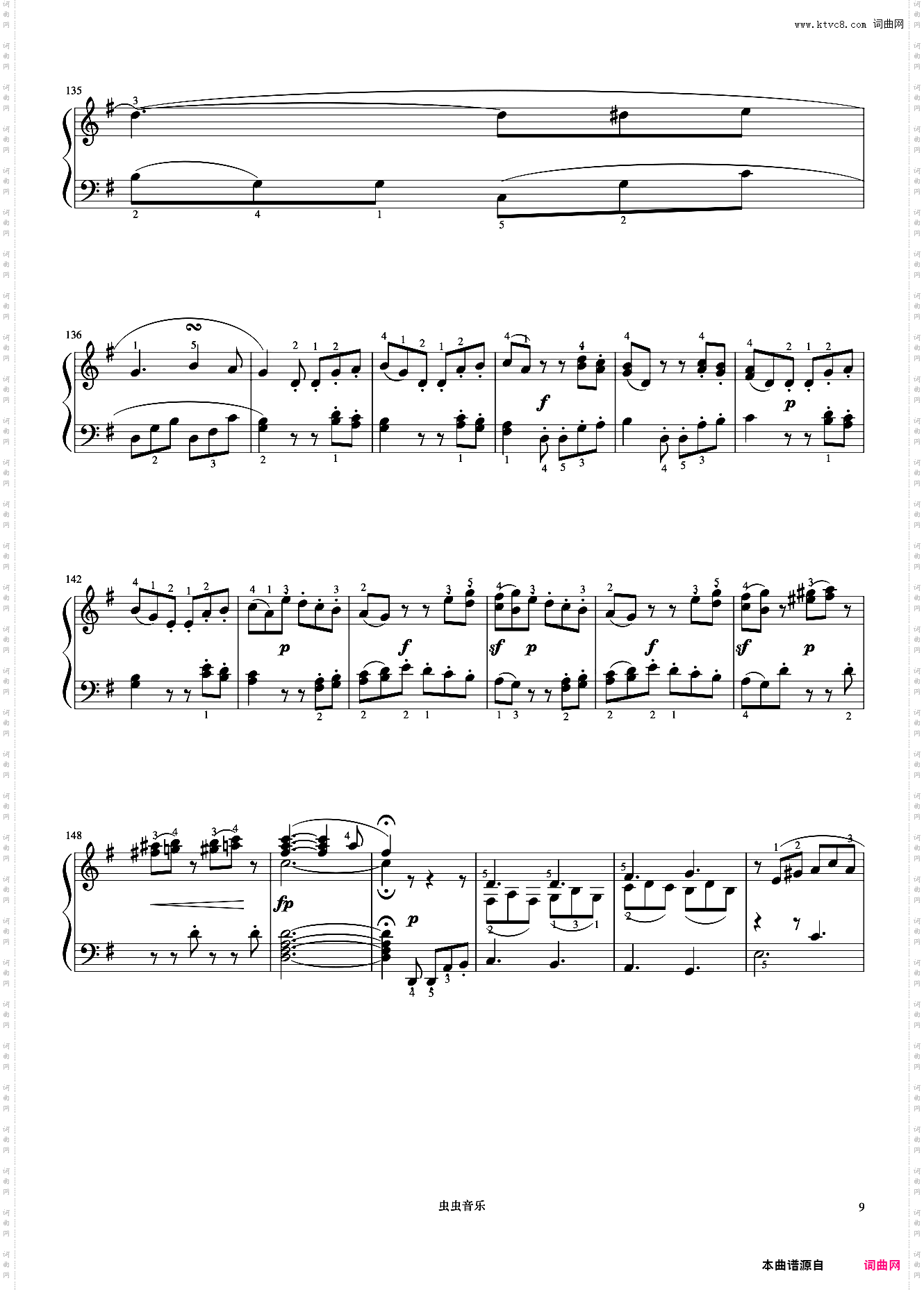 奏鸣曲 Op·49 No·1 第二乐章《小奏鸣曲集》