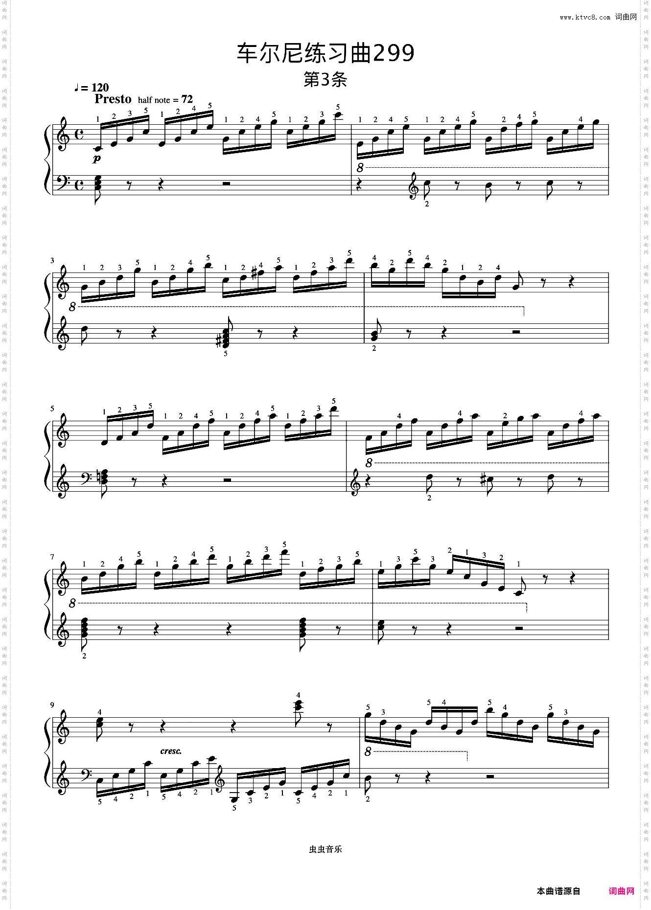 第3首《车尔尼快速练习曲 作品299》
