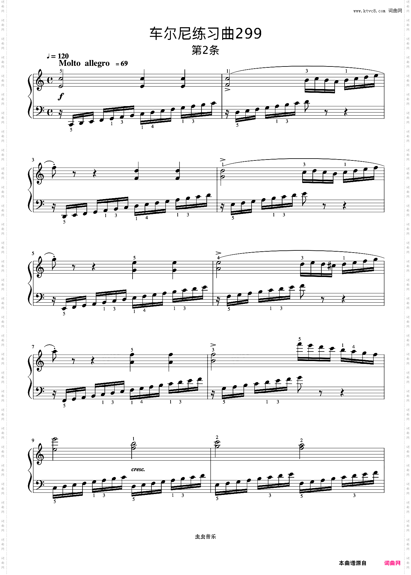 第2首《车尔尼快速练习曲 作品299》