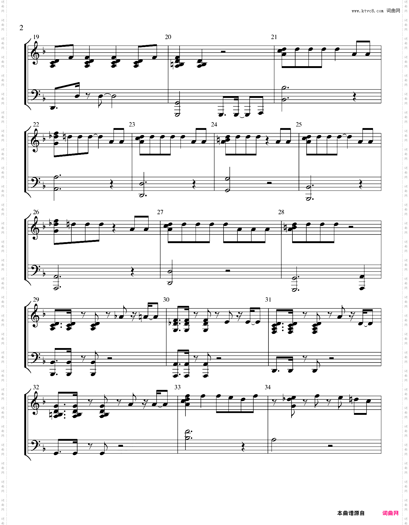 Hands Up Key of F - 2PM