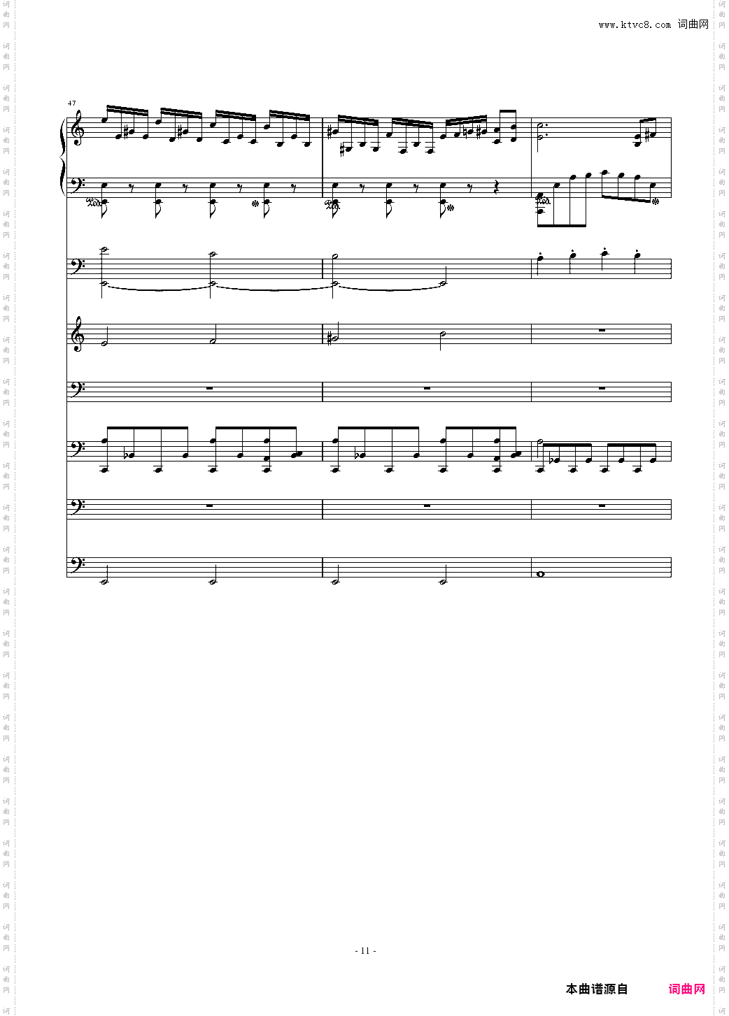 大夜洛钢琴变奏曲总谱