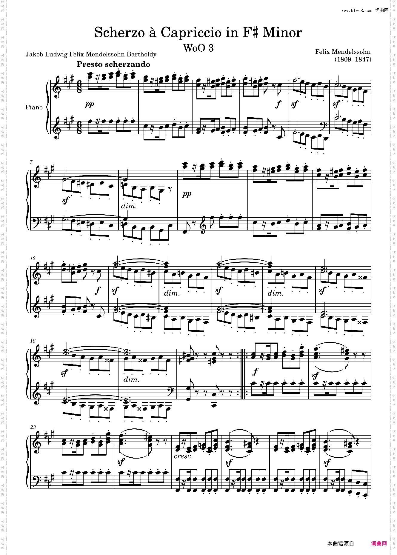 Scherzo à Capriccio WoO 3 in F? Minor