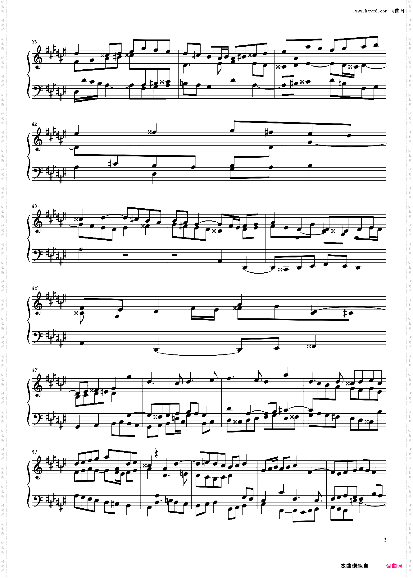 Fugue No· 8 BWV 853 in D? Minor