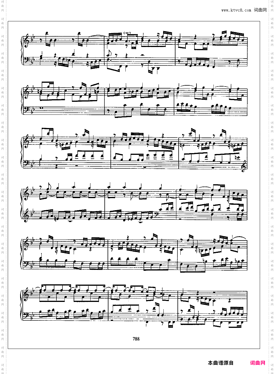 降B大调随想曲 Capriccio in B-flat Major BWV 992