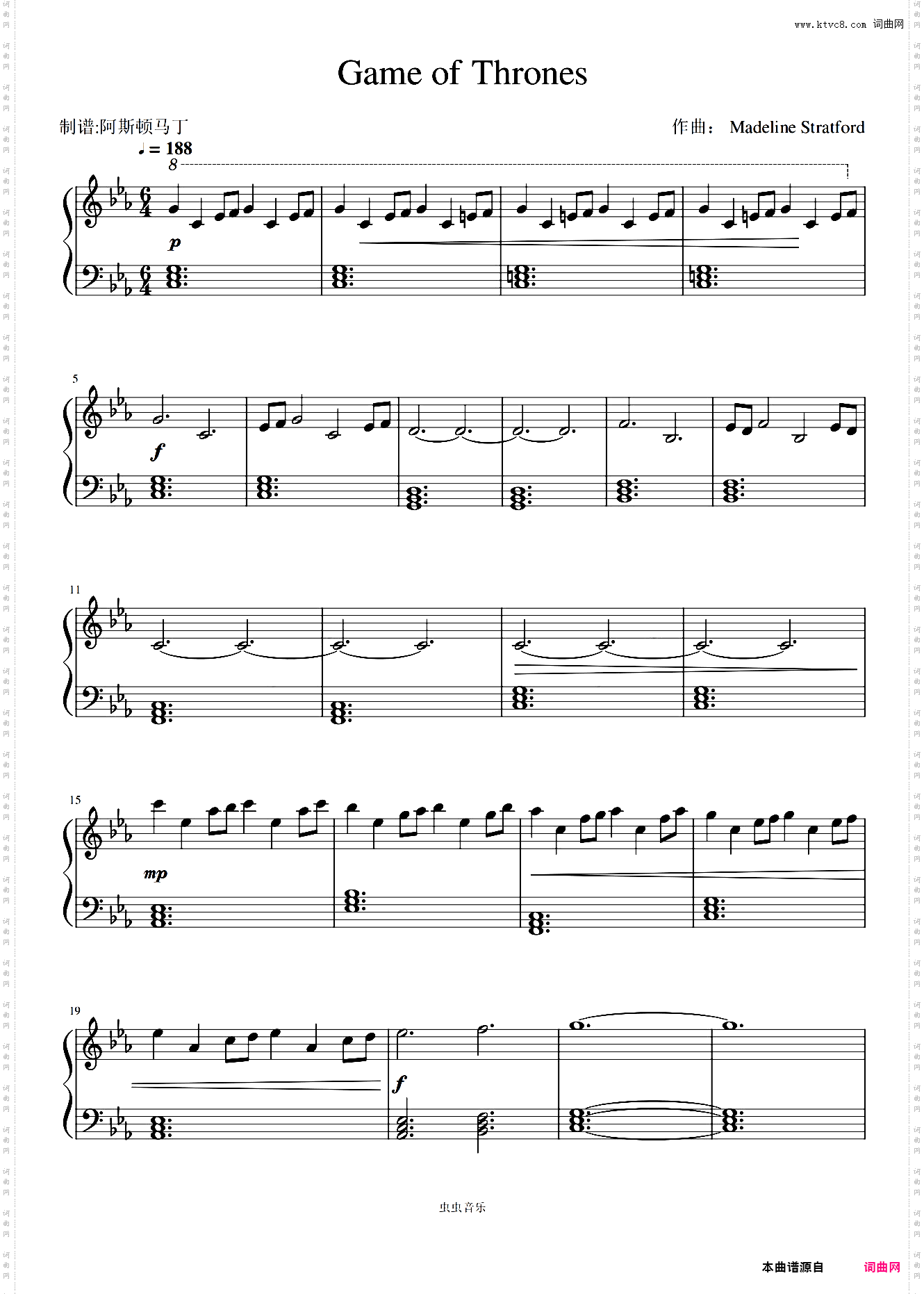 Game of Thrones《权力的游戏》主题曲