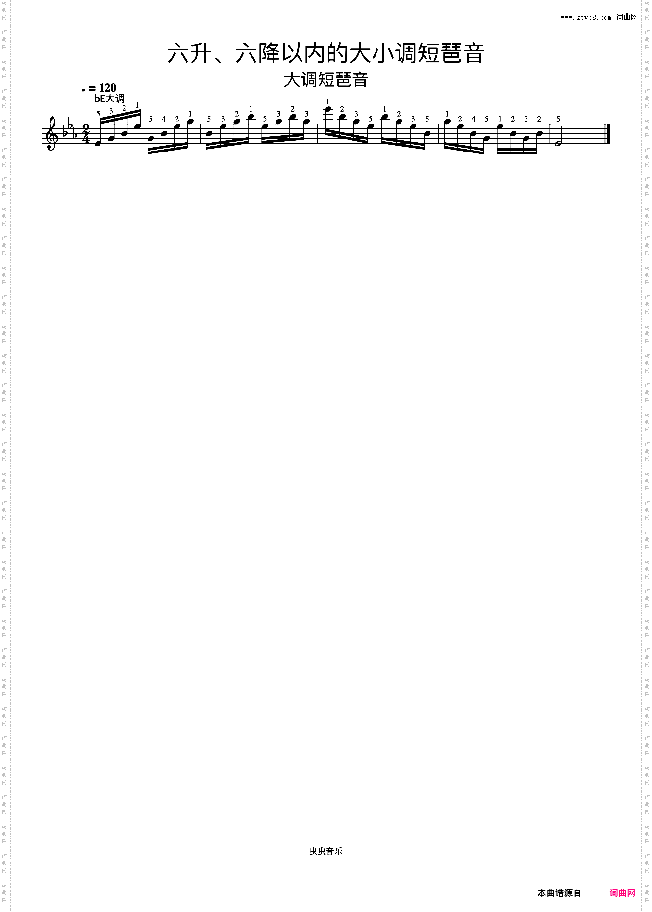 六升、六降以内的大小调短琶音11《什密特钢琴手指练习》