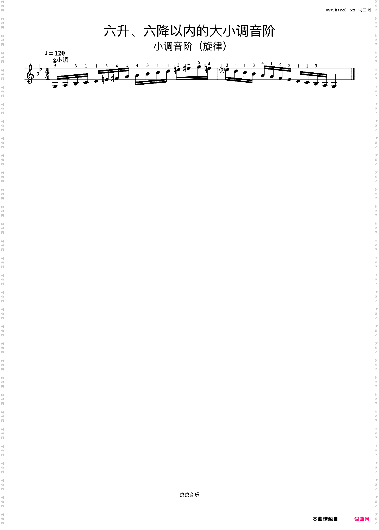 六升、六降以内的大小调音阶38《什密特钢琴手指练习》