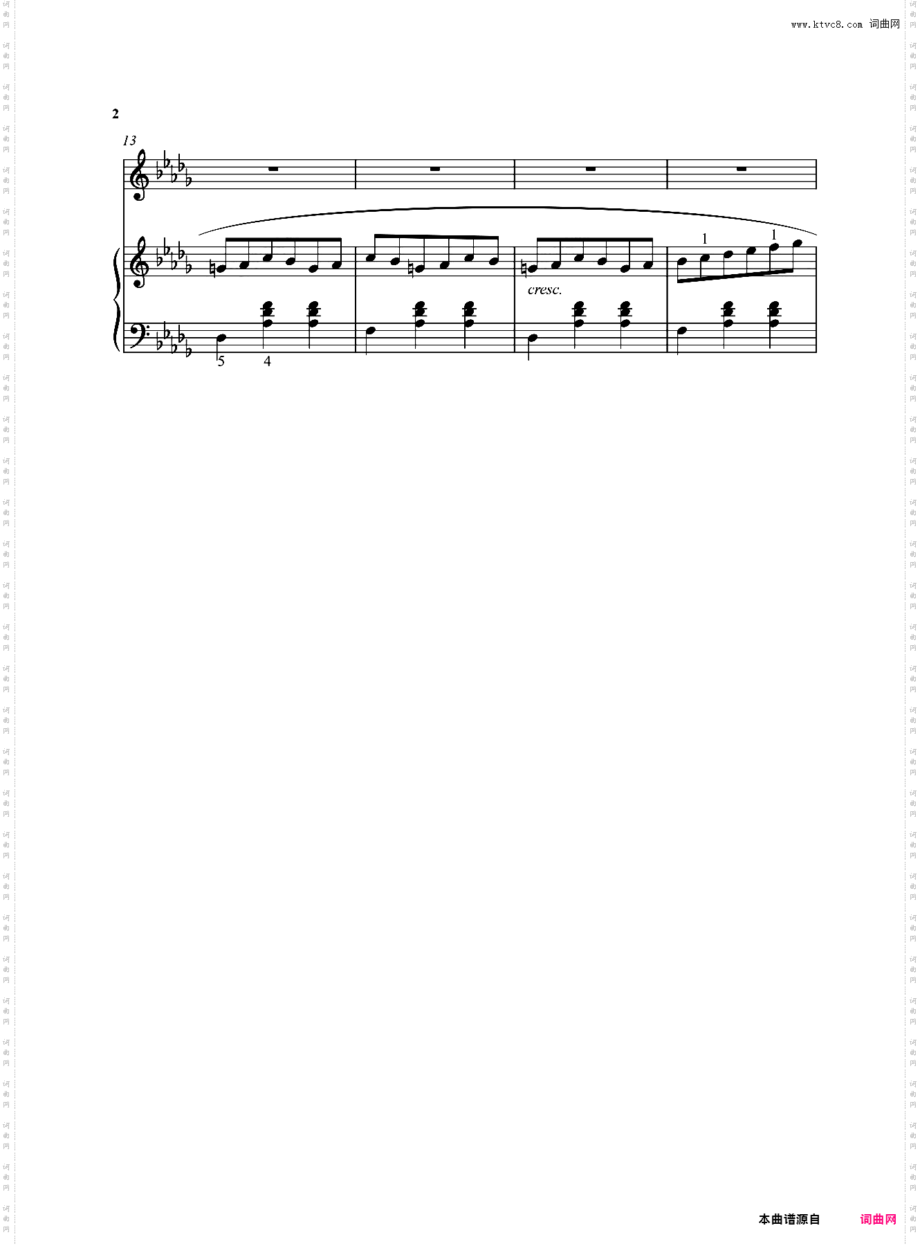 降D大调圆舞曲Op·64，No·1