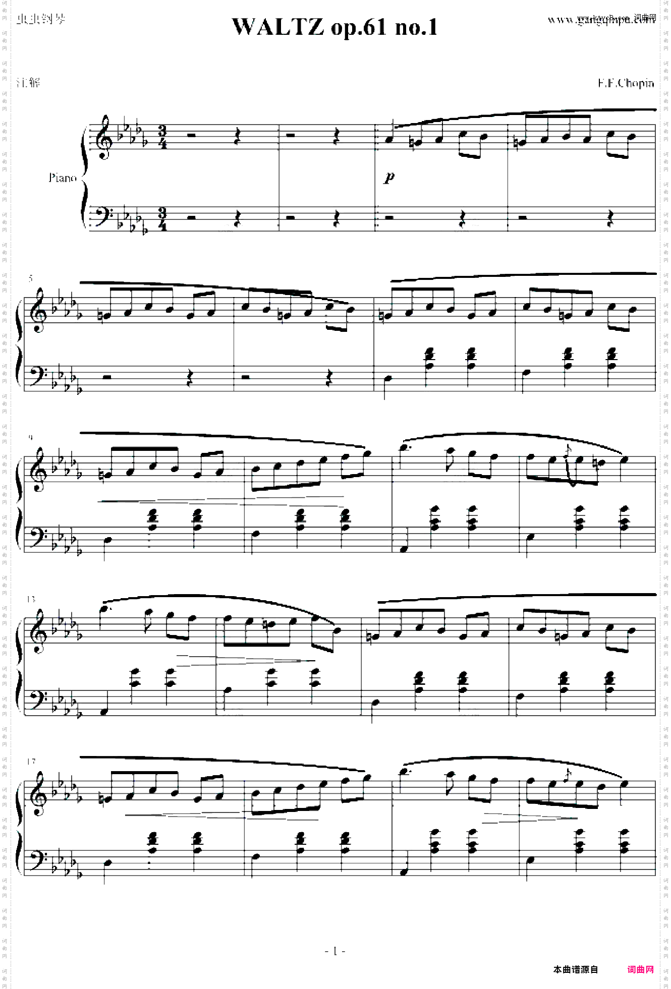 WALTZ op·61 no·1
