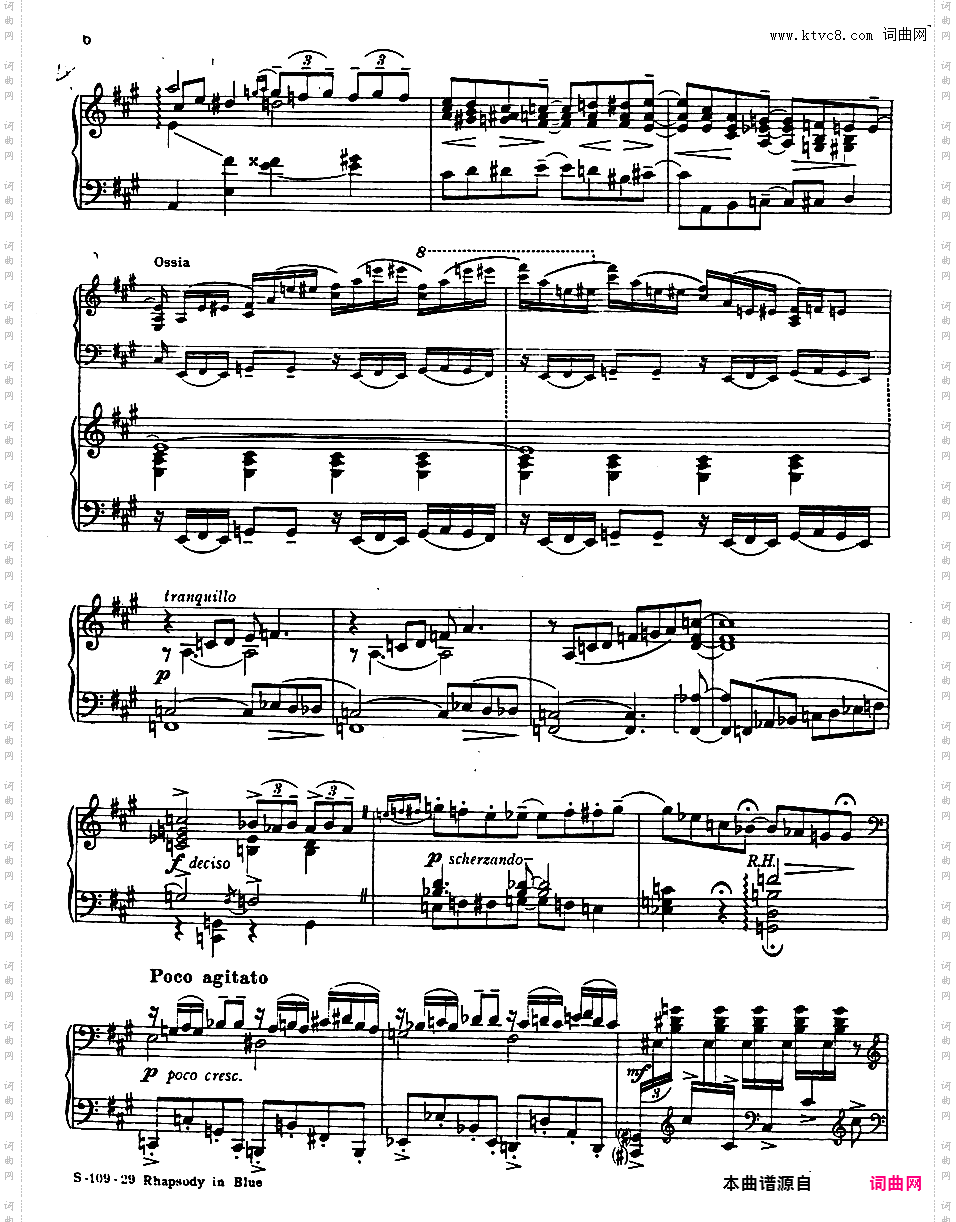蓝色狂想曲 Rhapsody in Blue - 为钢琴与乐队而作