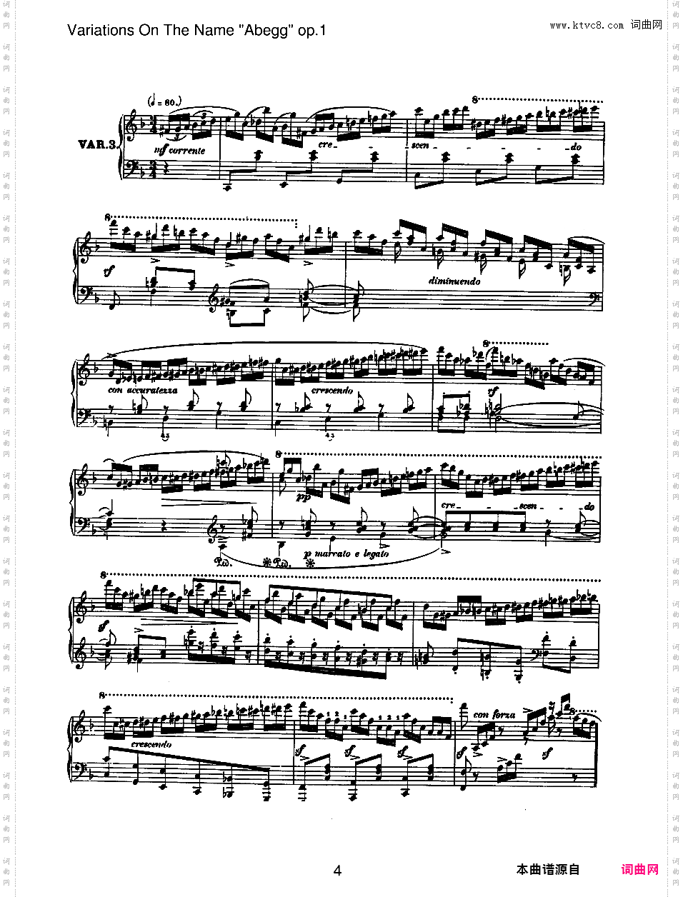 阿贝格变奏曲 Abegg Variations Op·1