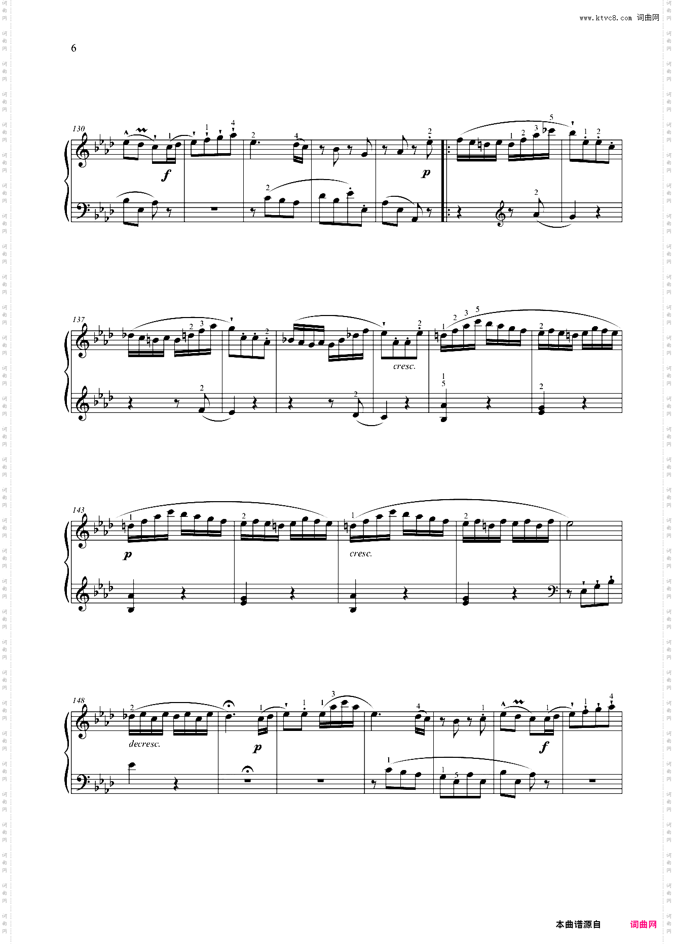 第八级 大型乐曲降A大调奏鸣曲