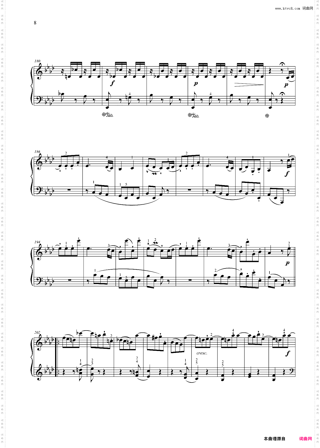 第八级 大型乐曲降A大调奏鸣曲