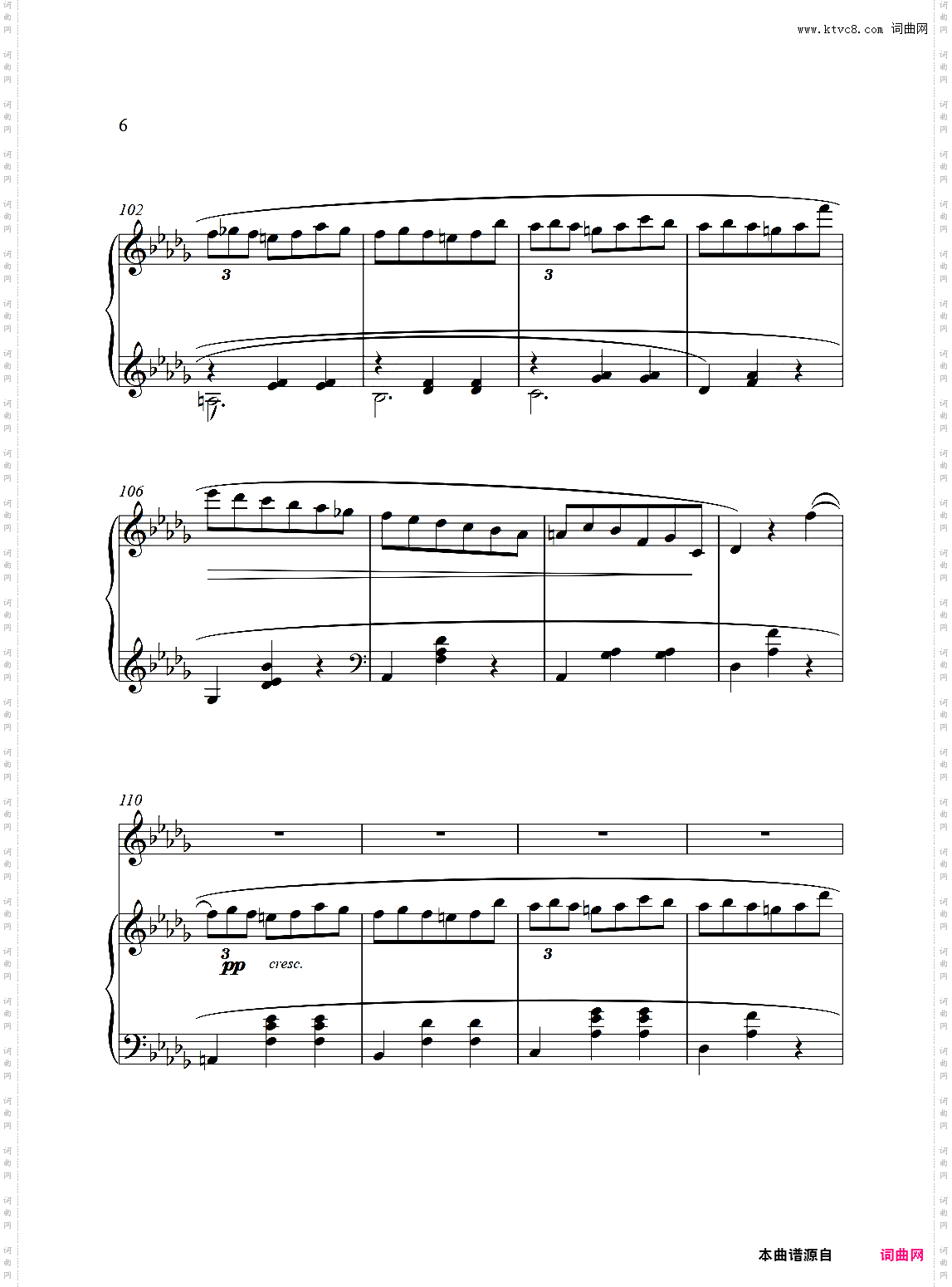 降D大调圆舞曲Op·64，No·1