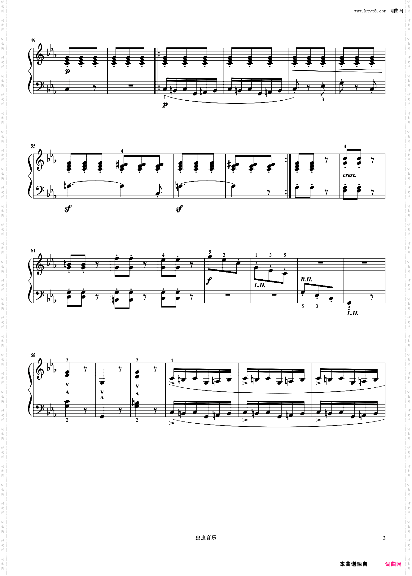 叙事曲《约翰汤普森 现代钢琴教程3》