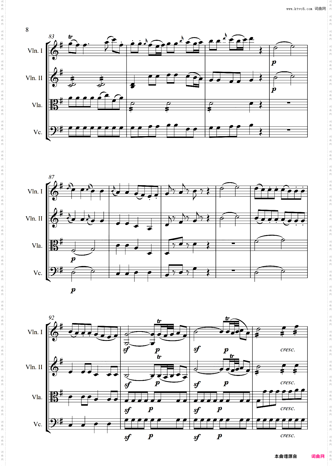 G大调弦乐小夜曲 K·525