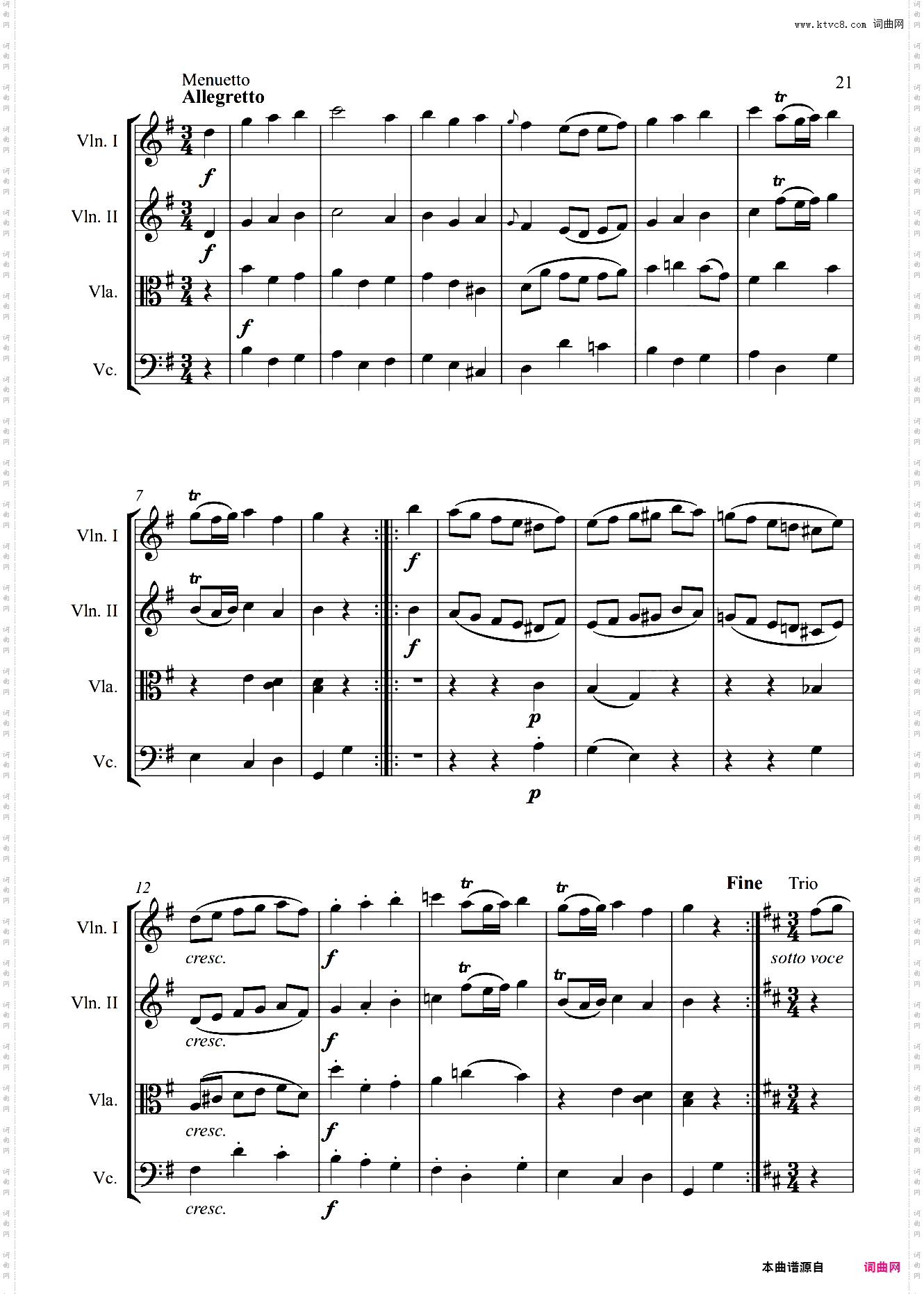 G大调弦乐小夜曲 K·525