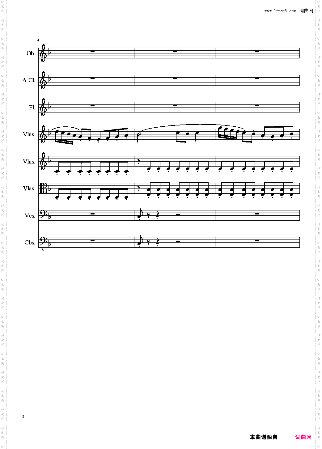 Sonata for strings,Oboes,Clinests and flutes, Op·84