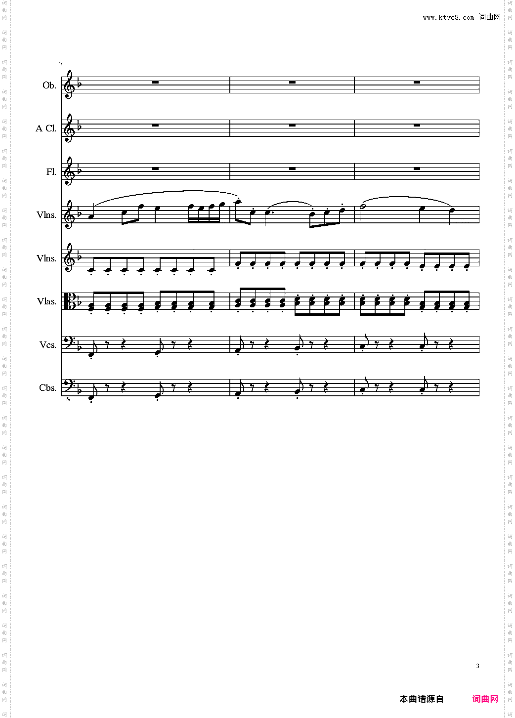 Sonata for strings,Oboes,Clinests and flutes, Op·84