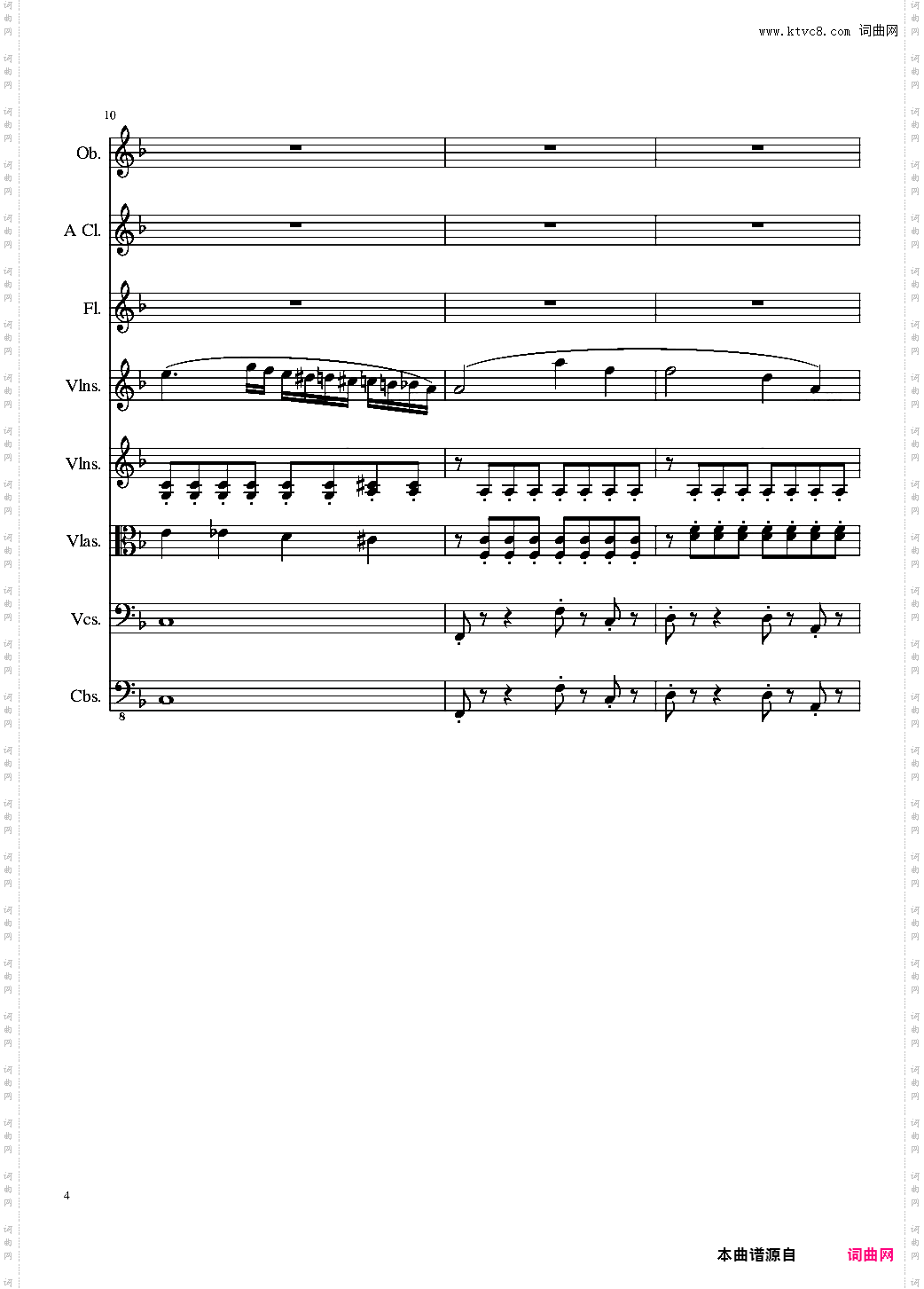 Sonata for strings,Oboes,Clinests and flutes, Op·84