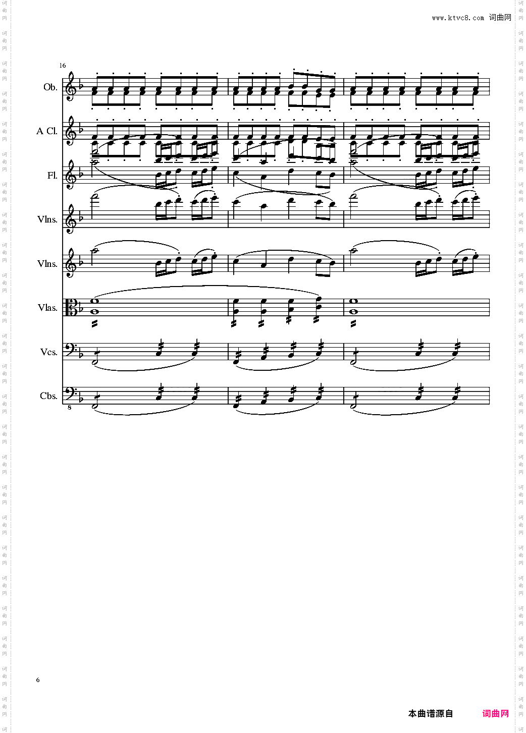 Sonata for strings,Oboes,Clinests and flutes, Op·84