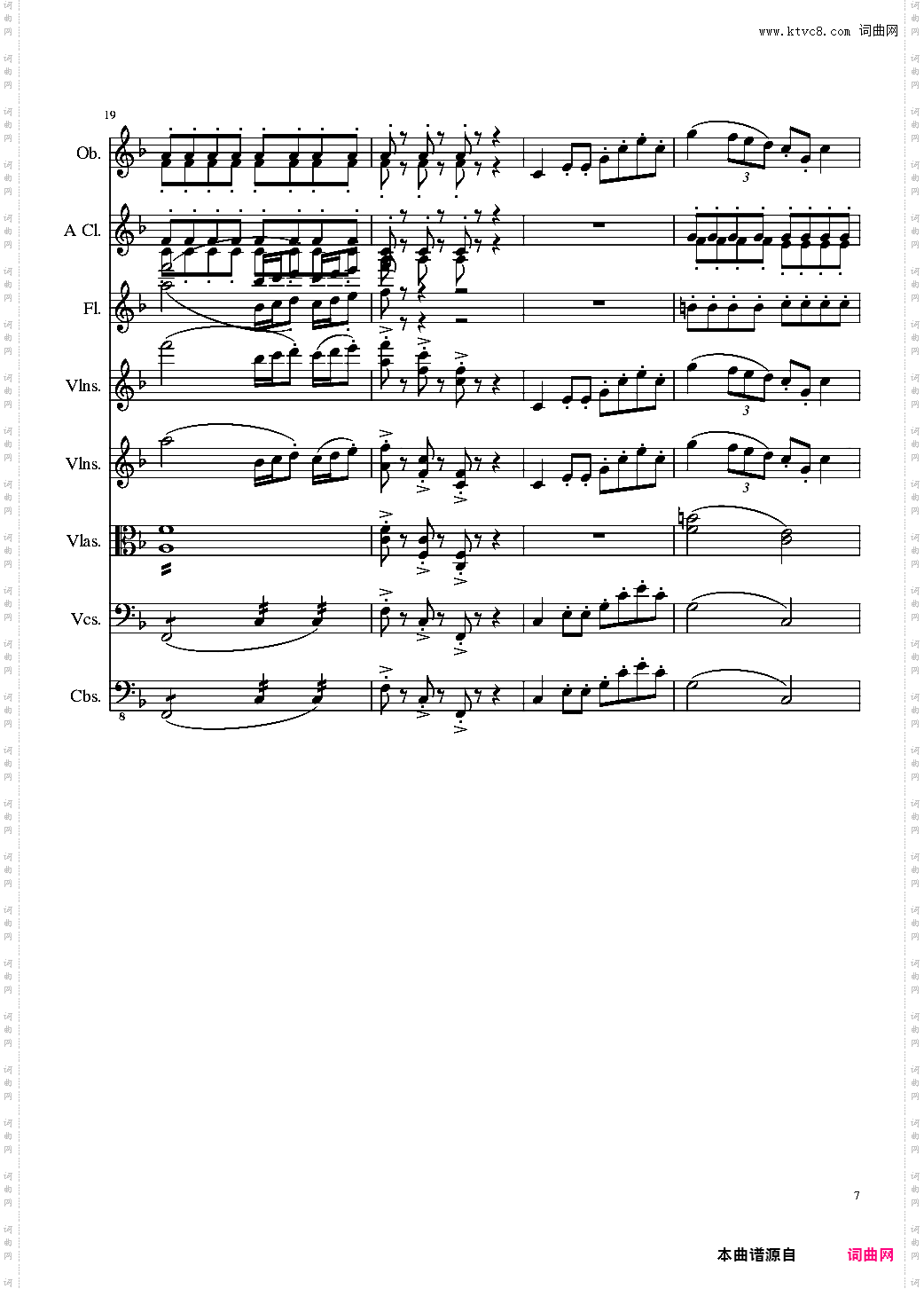 Sonata for strings,Oboes,Clinests and flutes, Op·84