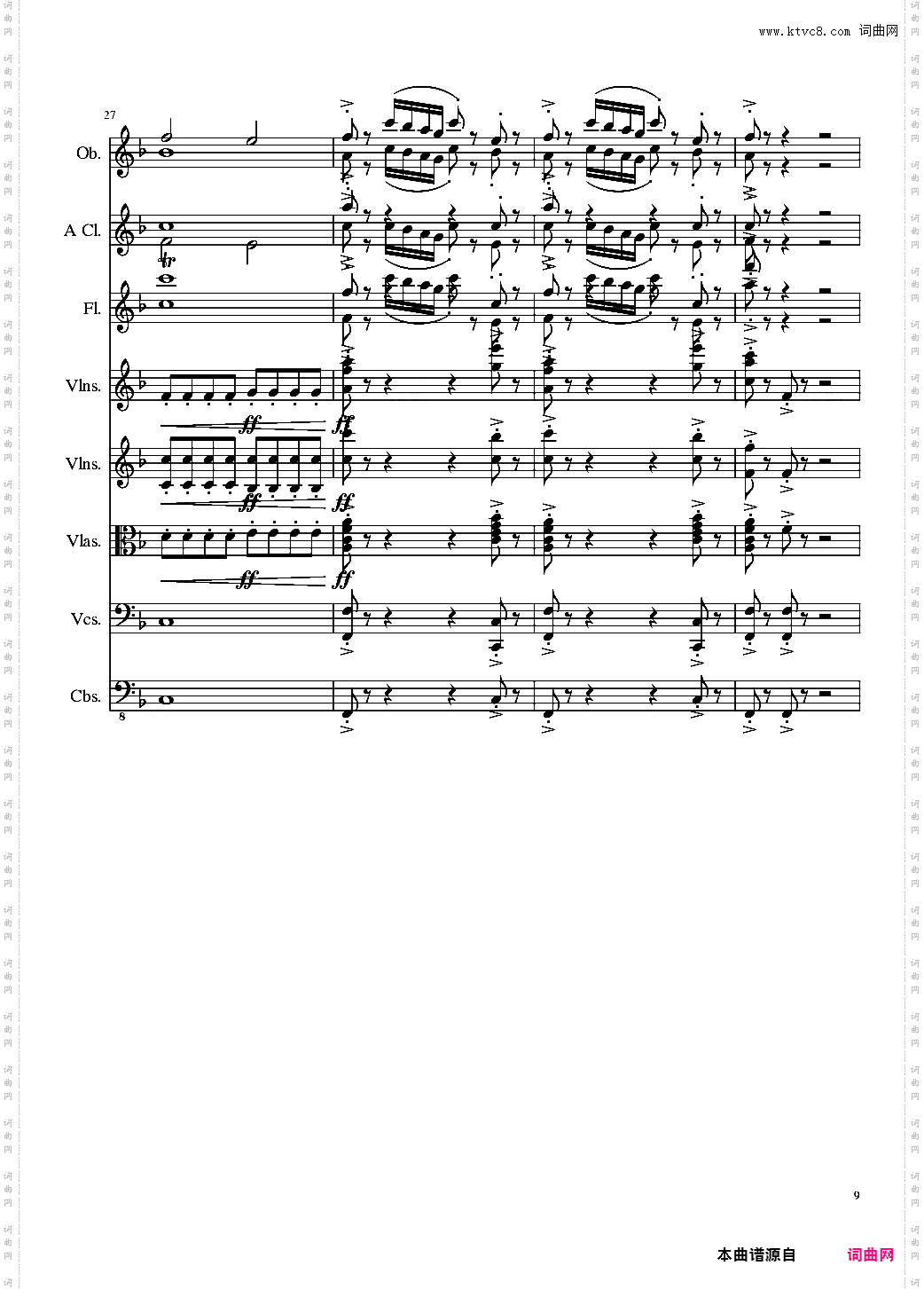 Sonata for strings,Oboes,Clinests and flutes, Op·84